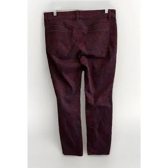 Ann Taylor Modern Fit Jeans Size 10 Purple & Black Straight Stretch Denim (b1) - Picture 2 of 7